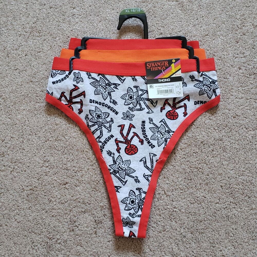 Official Netflix Stranger Things 3-pack Thong Underwear Demogorgon XL 16/18
